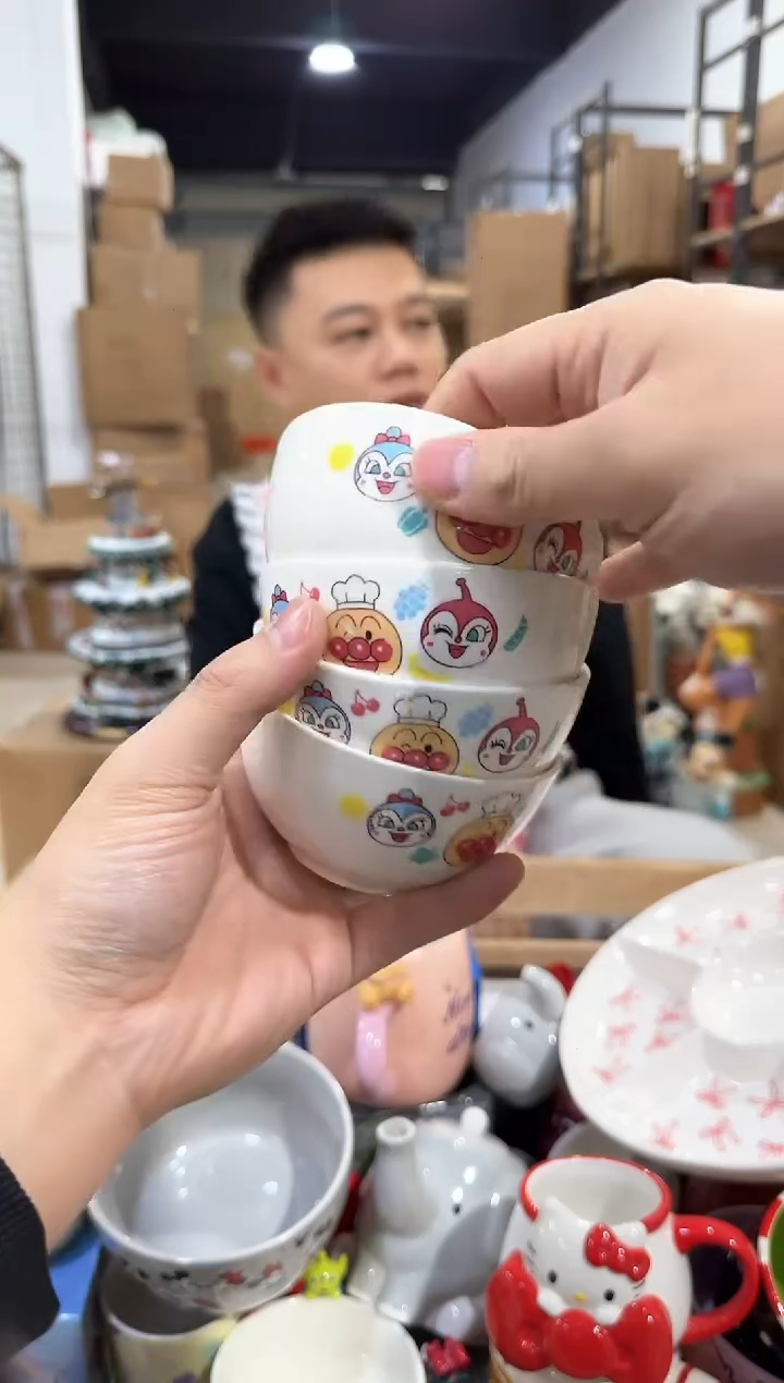 瓷片面包超人小碗4件套