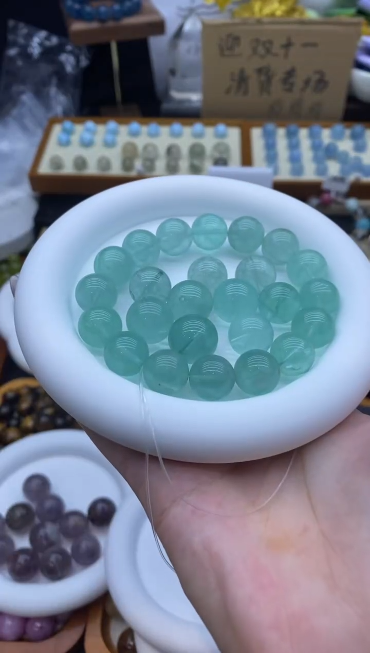 未镶嵌珠宝半成品水晶A40薄荷曼波14+DIY单珠天然水晶多样性发一