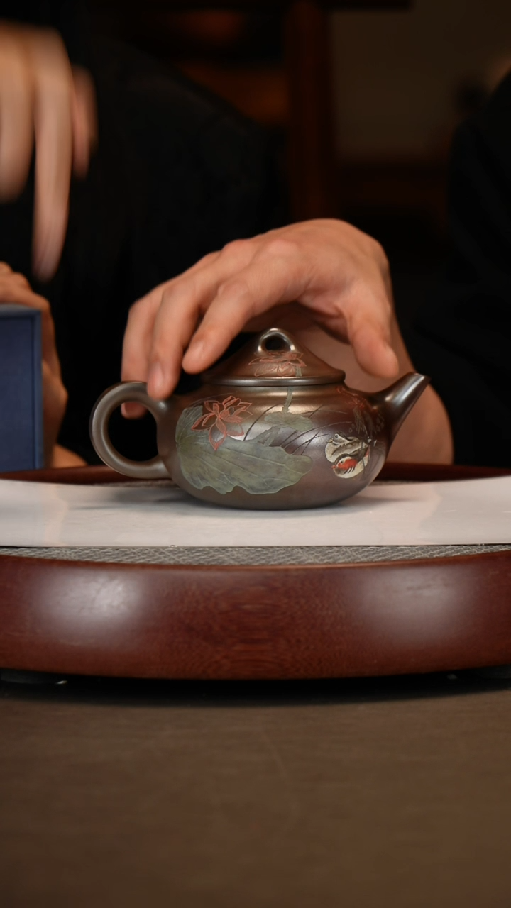 【闪购商品】紫砂茶壶柴烧芳权壶+潘春芳三财盖碗+壶承