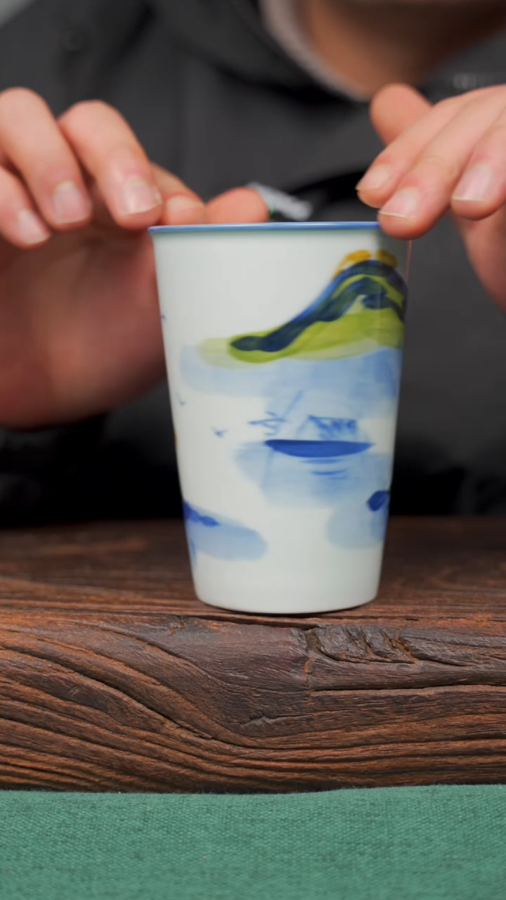 【闪购商品】瓷片104景德镇杯釉下手工手绘瓷器