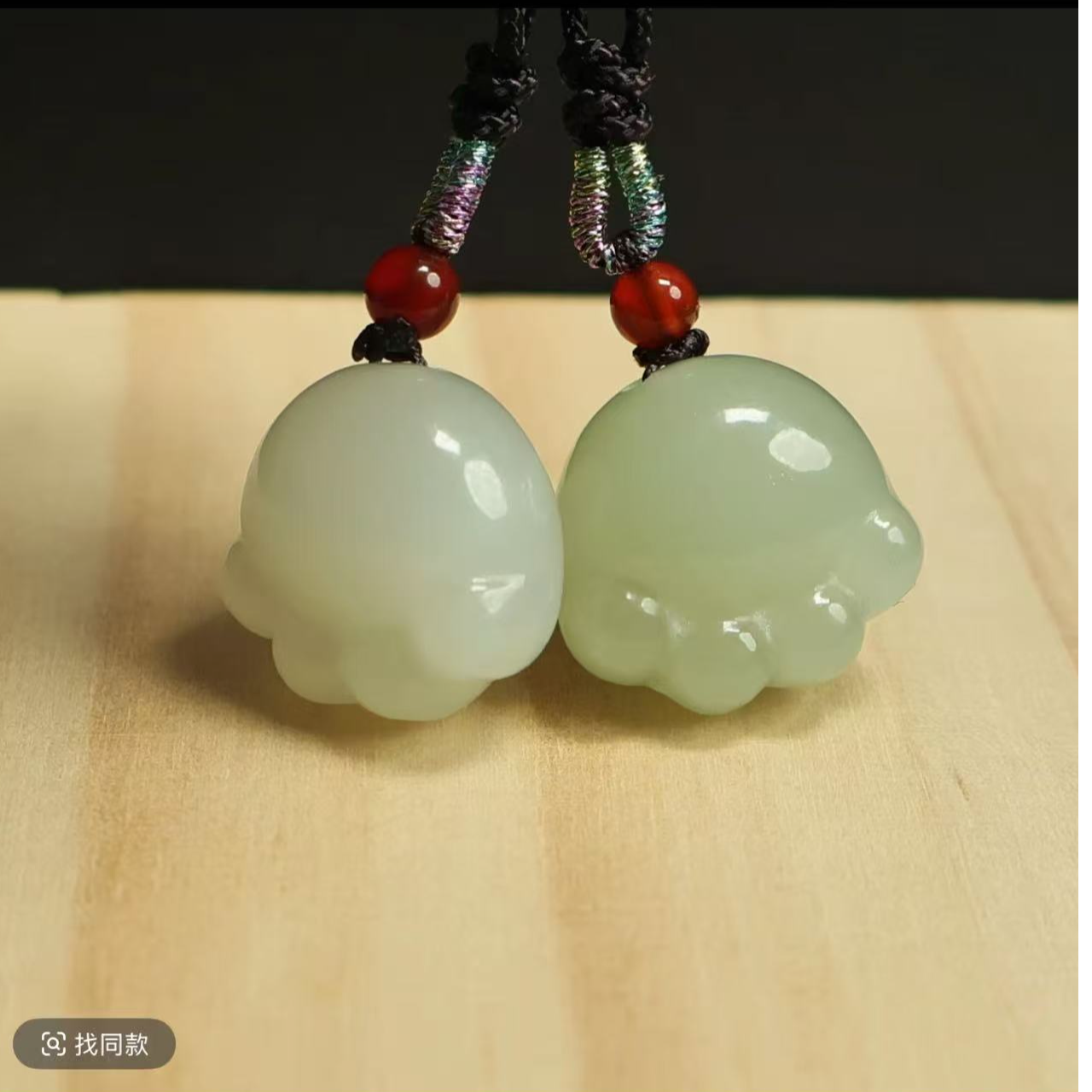 和田玉猫爪吊坠清水色招财猫爪玉坠小提溜（多样性发拍一发一）无绳