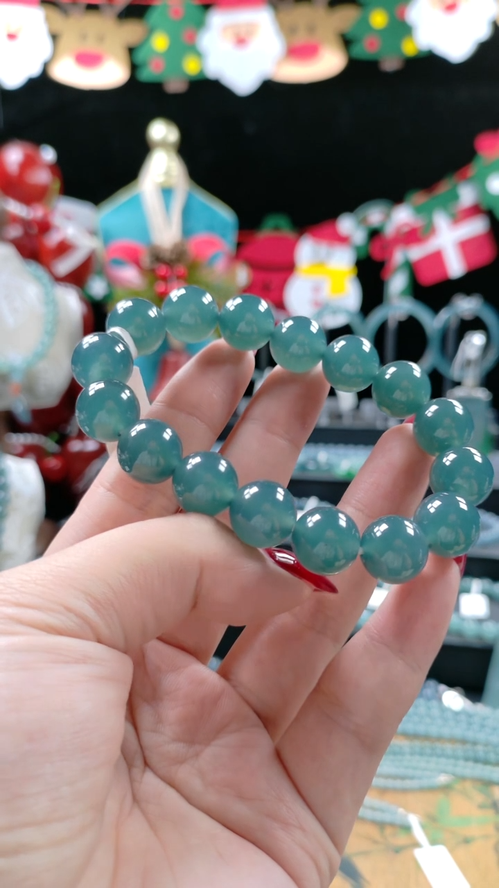 未镶嵌手串翡翠13mm糯种星空蓝手串