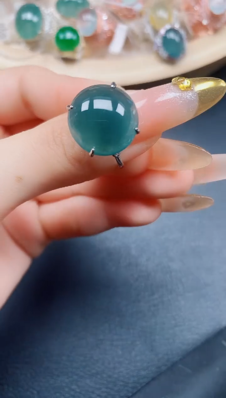 【闪购商品】翡翠戒指银S925镶嵌翡翠