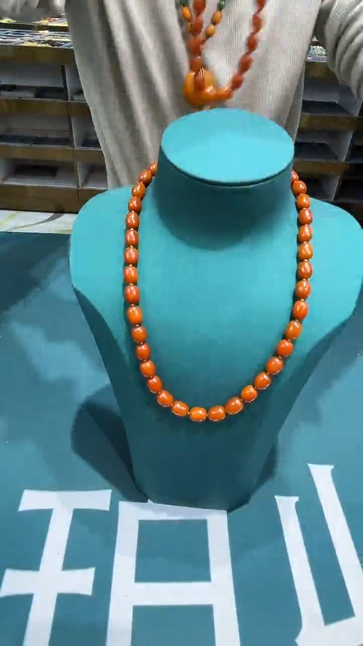 琥珀颈饰未镶嵌琥珀蜜蜡枣珠项链