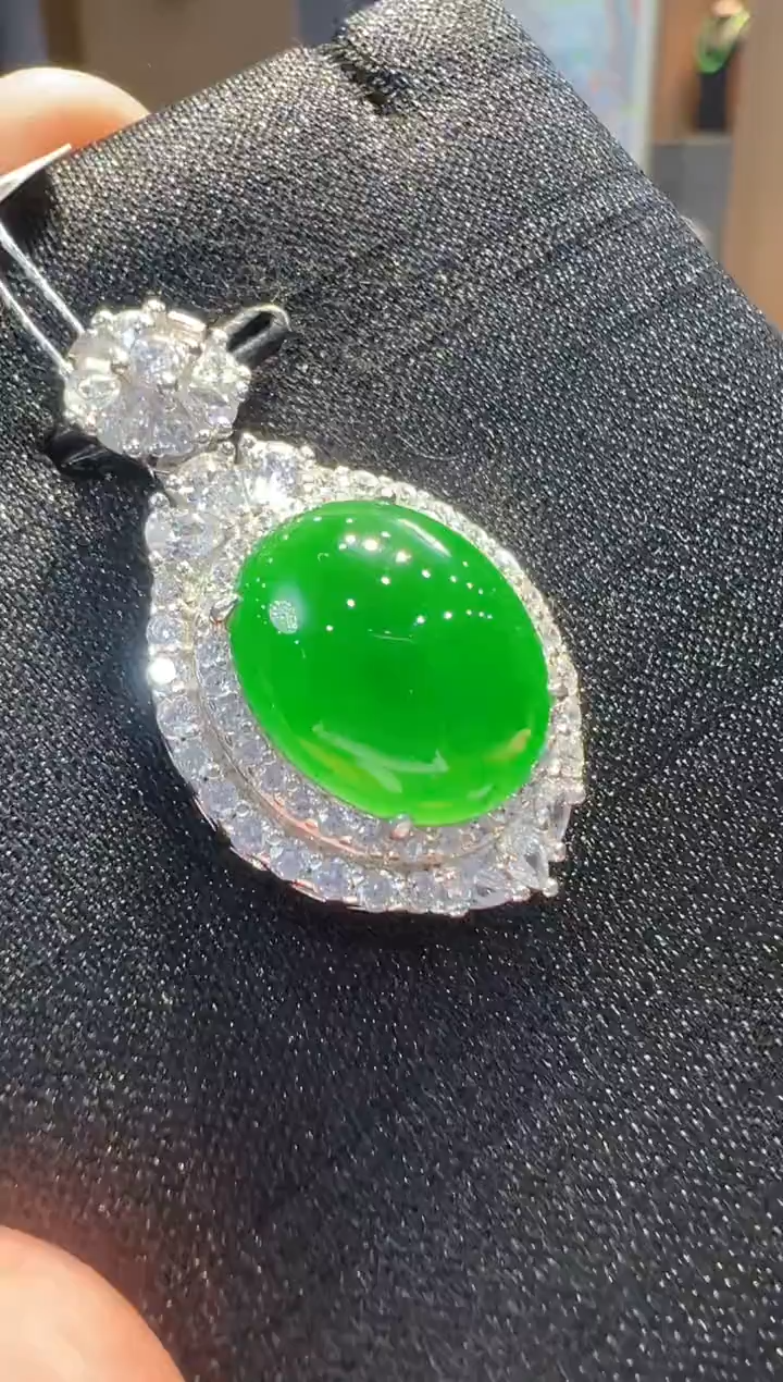 【闪购商品】翡翠吊坠(不含链)银S925镶嵌                 