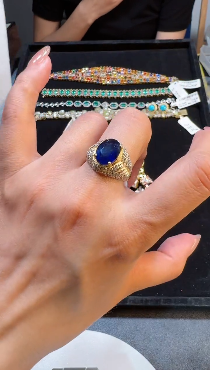 【闪购商品】定制蓝宝石戒指未镶嵌戒指