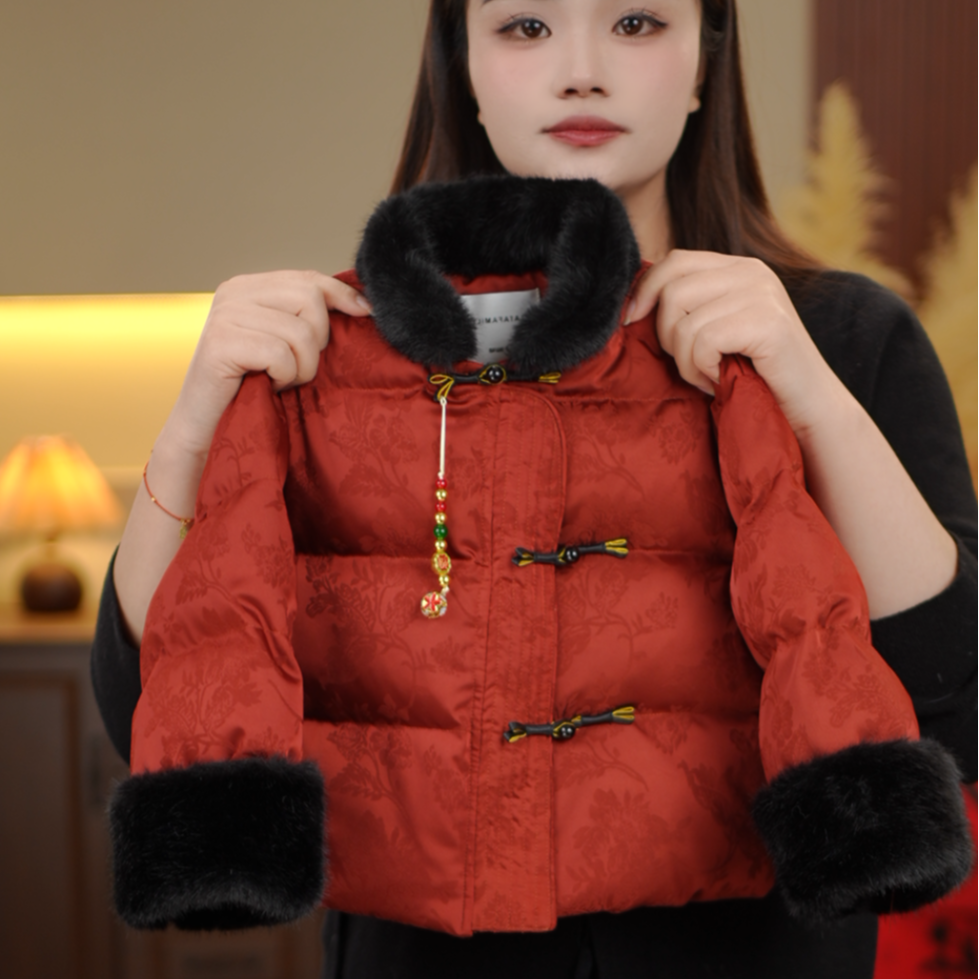 现货【喜上梅梢】2025秋冬季新品萌娃穿搭加厚男女童棉服外套39632