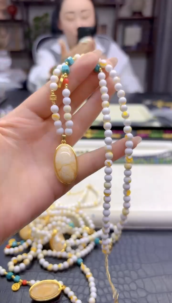 蜜蜡颈饰未镶嵌DIY款M898