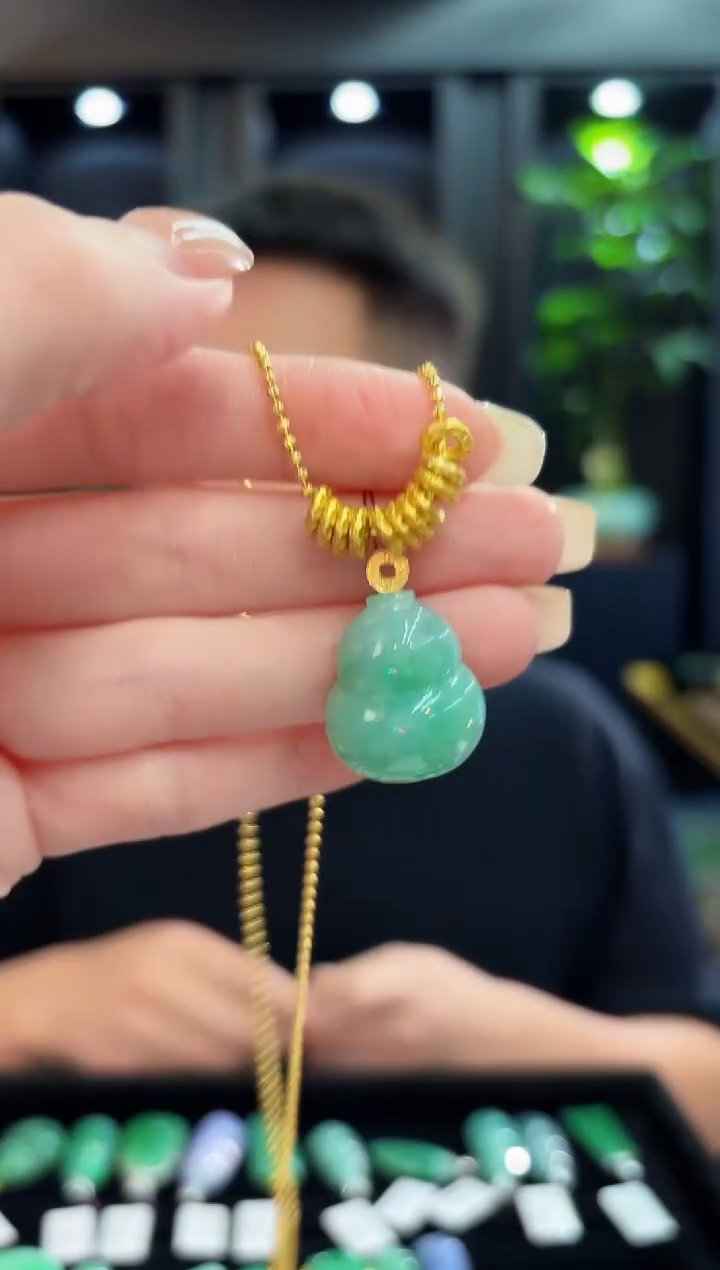 吊坠(不含链)18K金镶嵌翡翠 缅料A货/支持复检/一件