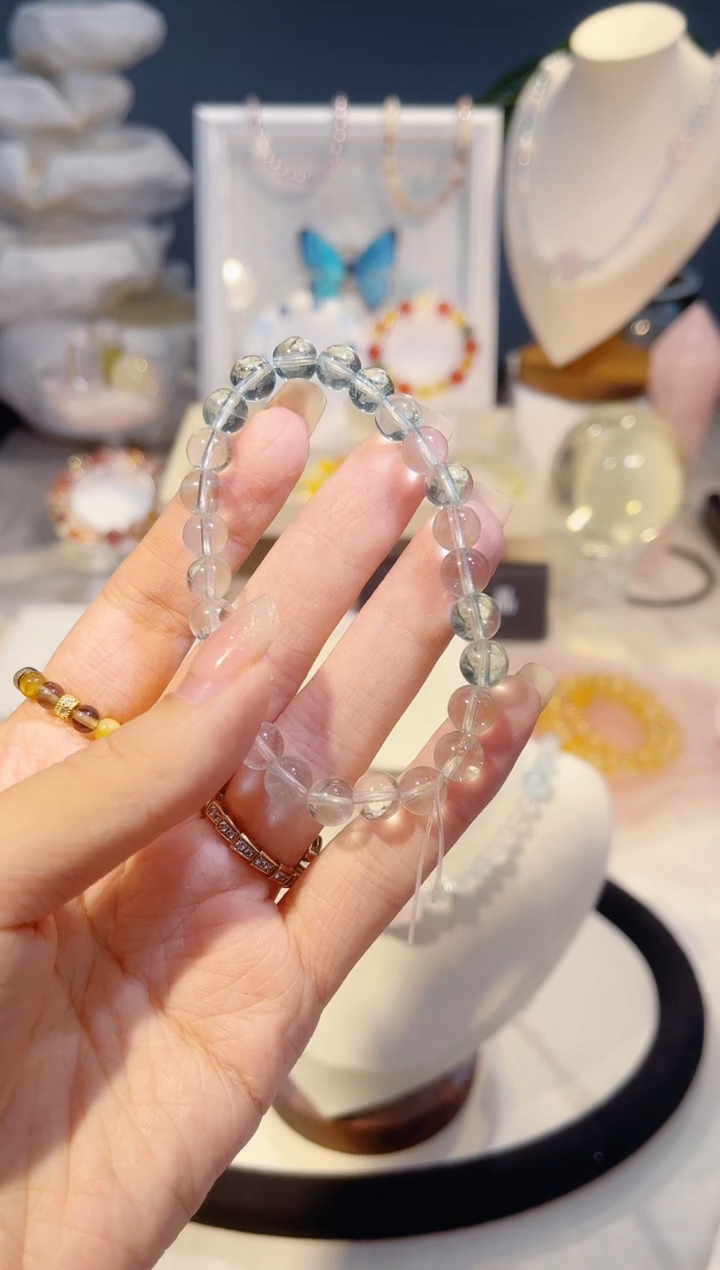 未镶嵌手串水晶水*桃葡萄石