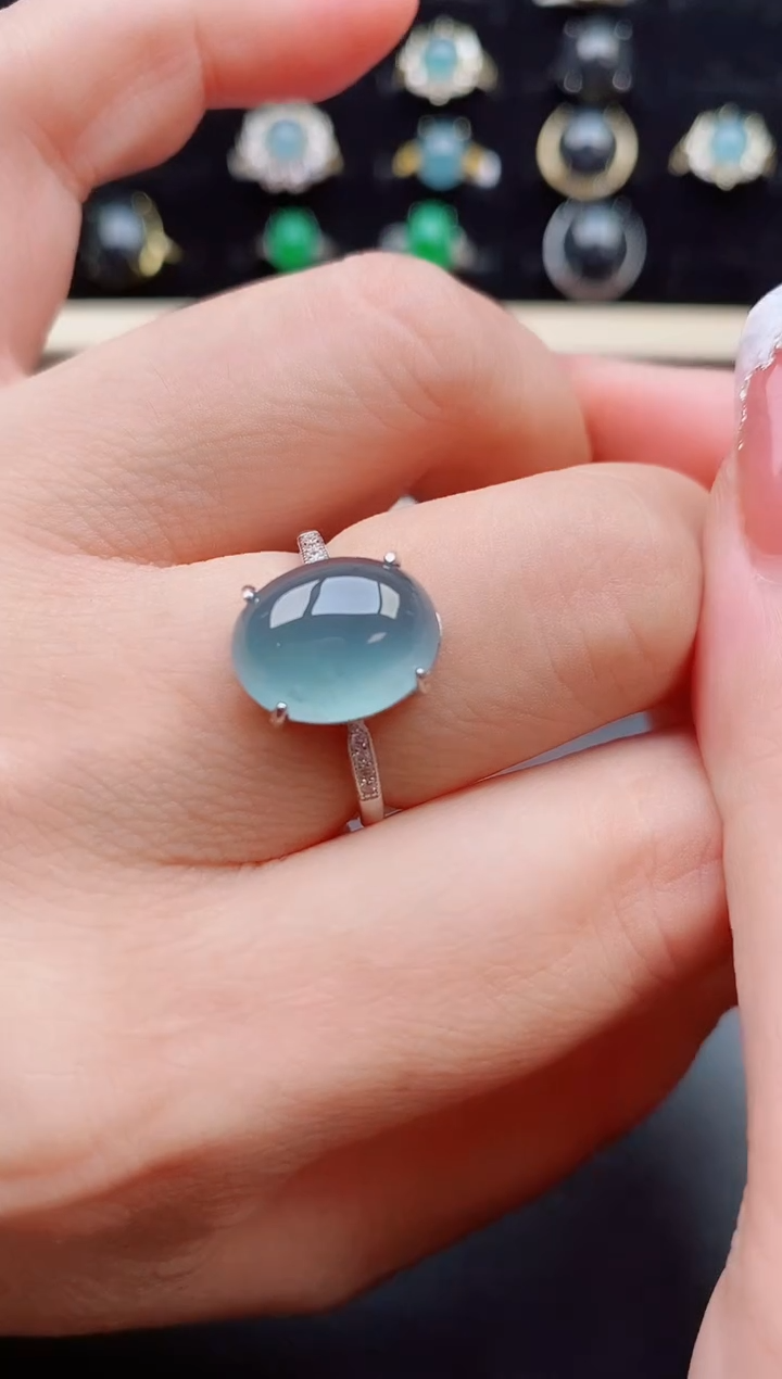 【闪购商品】翡翠戒指银S925镶嵌085000