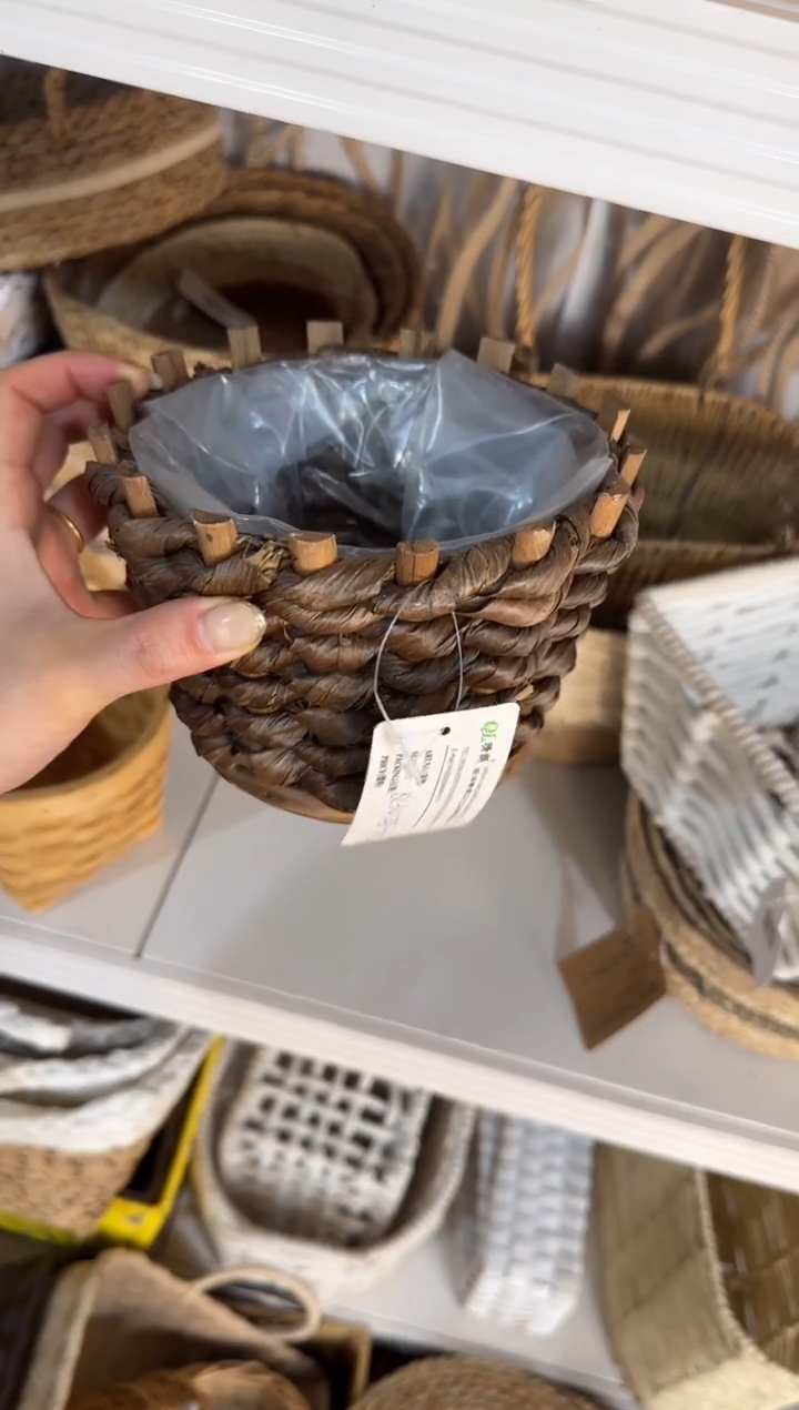 改***…微瑕捡漏 草编小花盆