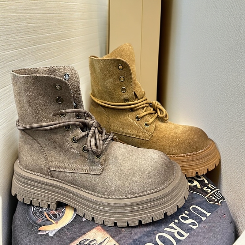 福利款女款马丁靴经典百搭高帮厚底个性复古做旧圆头户外