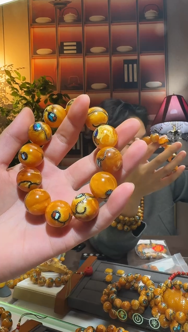 蜜蜡颈饰未镶嵌1672天然蜜蜡珠宝奇石