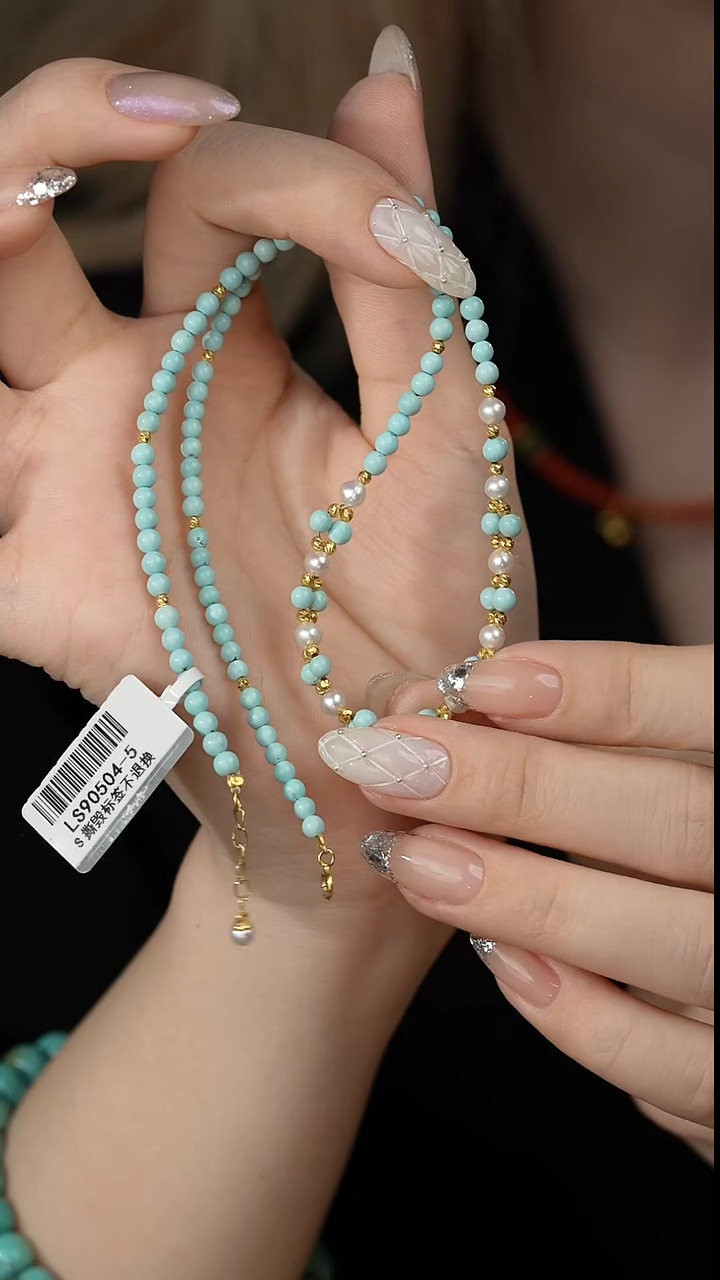 【闪购商品】绿松石项链18K金镶嵌N22（多样性发一件）