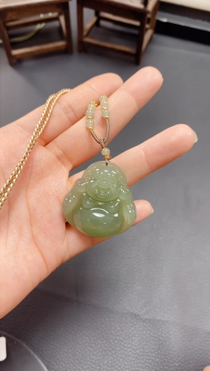 【闪购商品】和田玉颈饰未镶嵌葡萄色佛公SG-FG-35