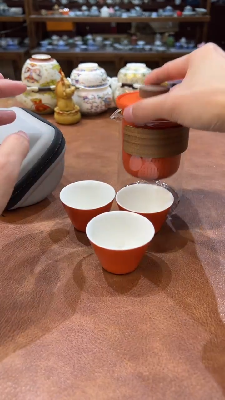 真的很便宜会开片的旅行茶具