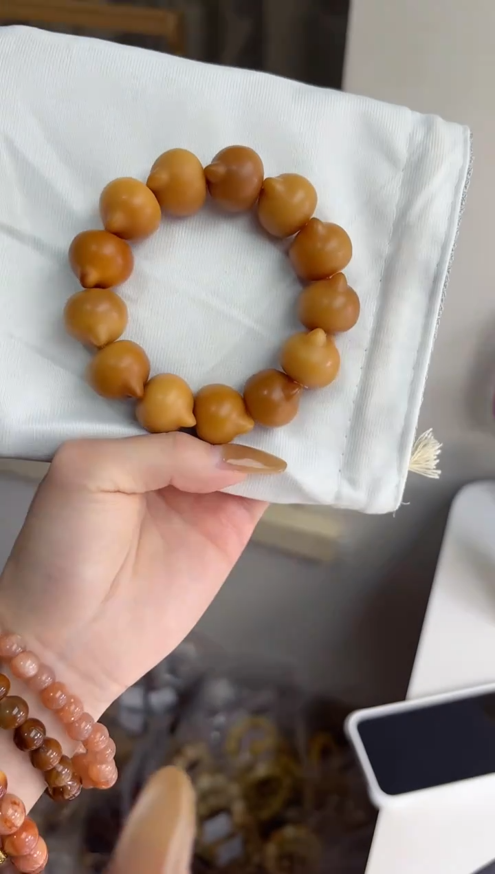 手串菩提根/象牙果沐j89干磨猫猫头21mm手串