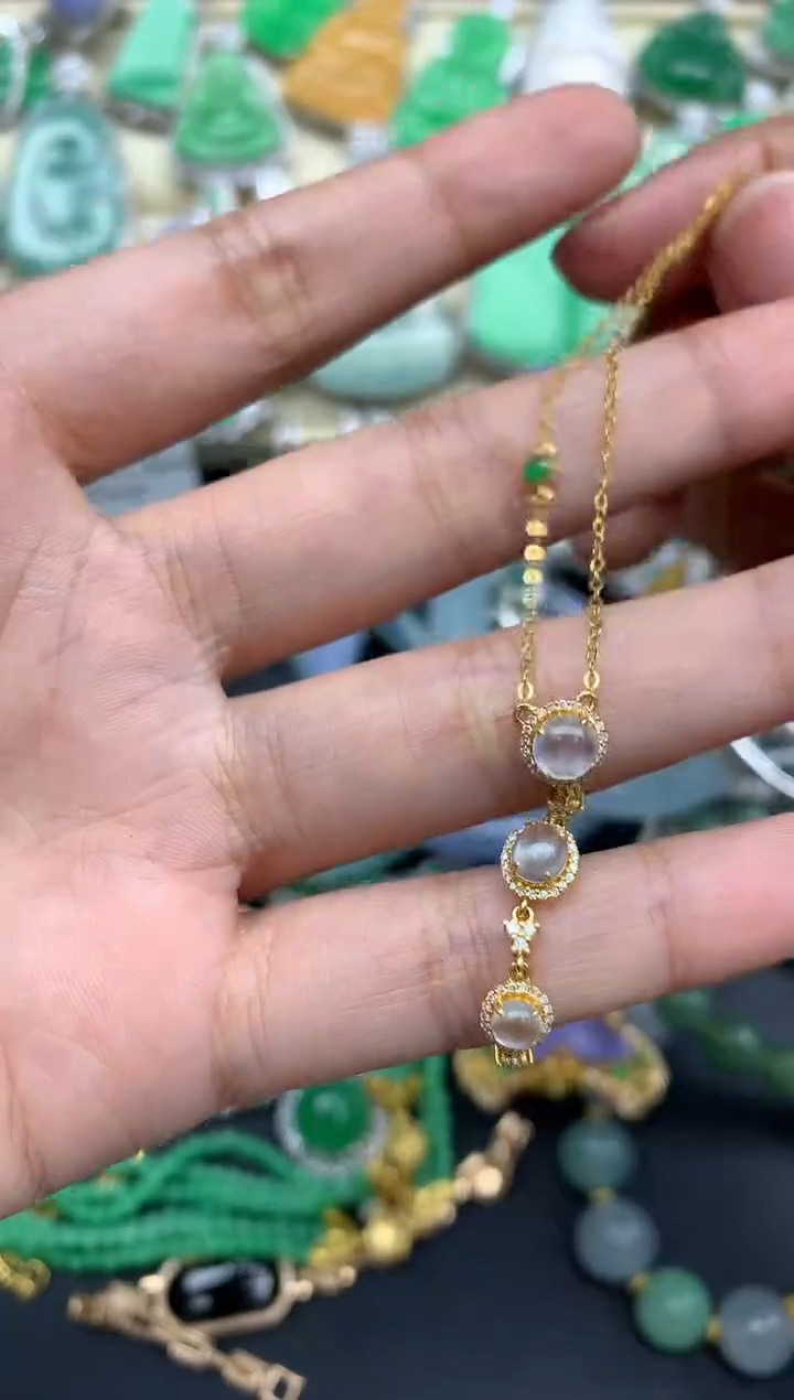 【闪购商品】翡翠颈饰18K金镶嵌347-中国好珍宝