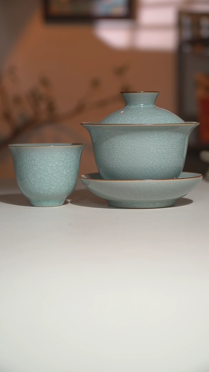 【闪购商品】其他冰花玉兰盖碗一盖两杯