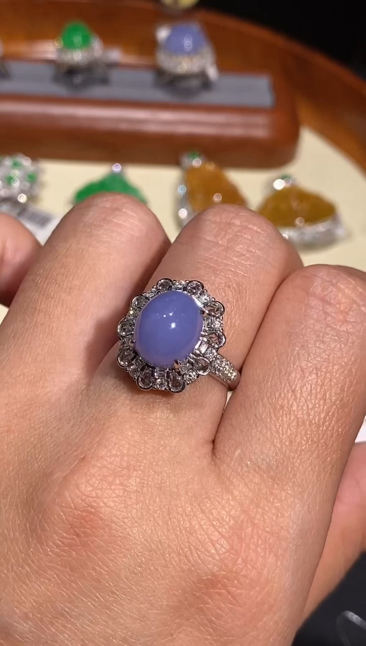 【闪购商品】翡翠戒指18K金镶嵌戒指