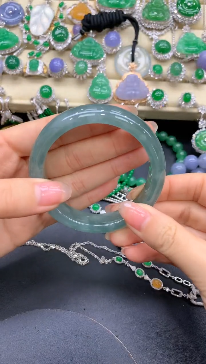 【闪购商品】翡翠手镯18K金镶嵌519-中国好珍宝