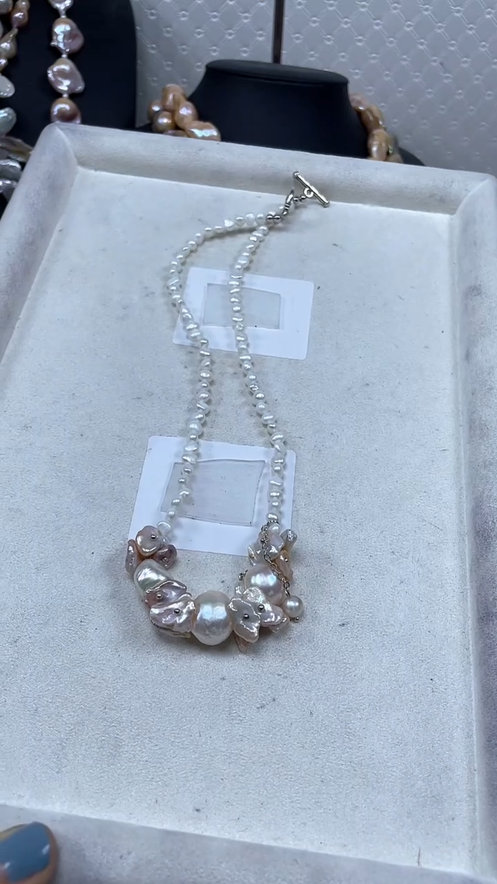 未镶嵌淡水珍珠项链【纯恬巴洛克饰品】