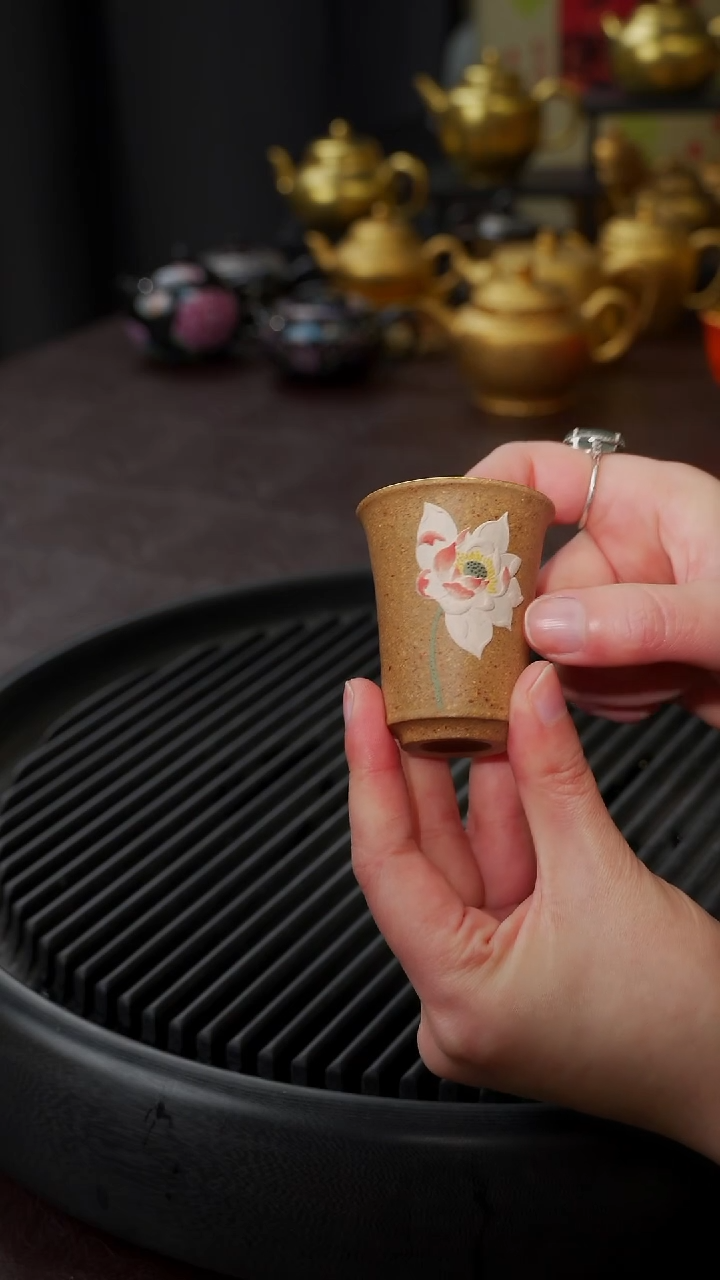 【闪购商品】杯【宜景窑紫砂鎏金】手绘杯子7