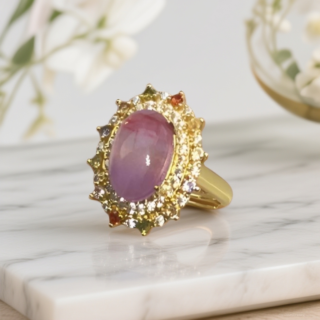 {小军高端甄选}Z011桃花春时尚戒指