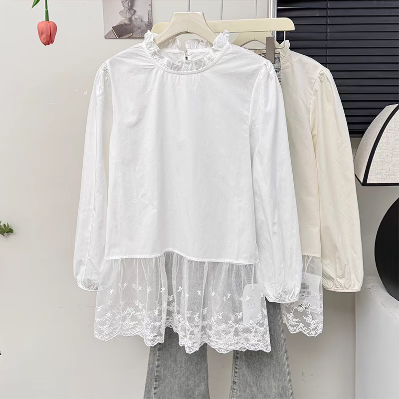 春夏百搭蕾丝衬衫甜美清新911