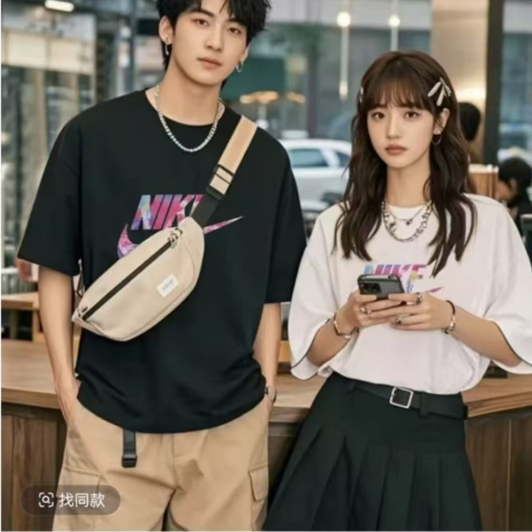 327【一折粉丝福利】潮牌男女同款圆领百搭T恤