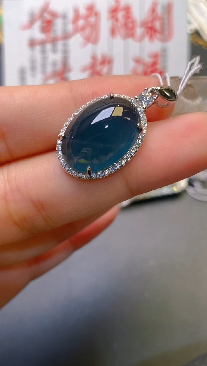 【闪购商品】翡翠耳饰银S925镶嵌天然A货翡翠1