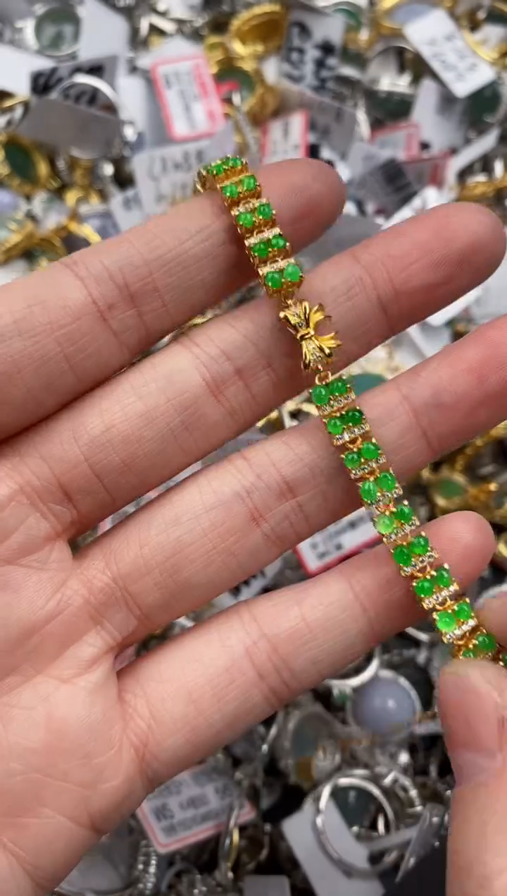 银S925镶嵌戒指翡翠888   9