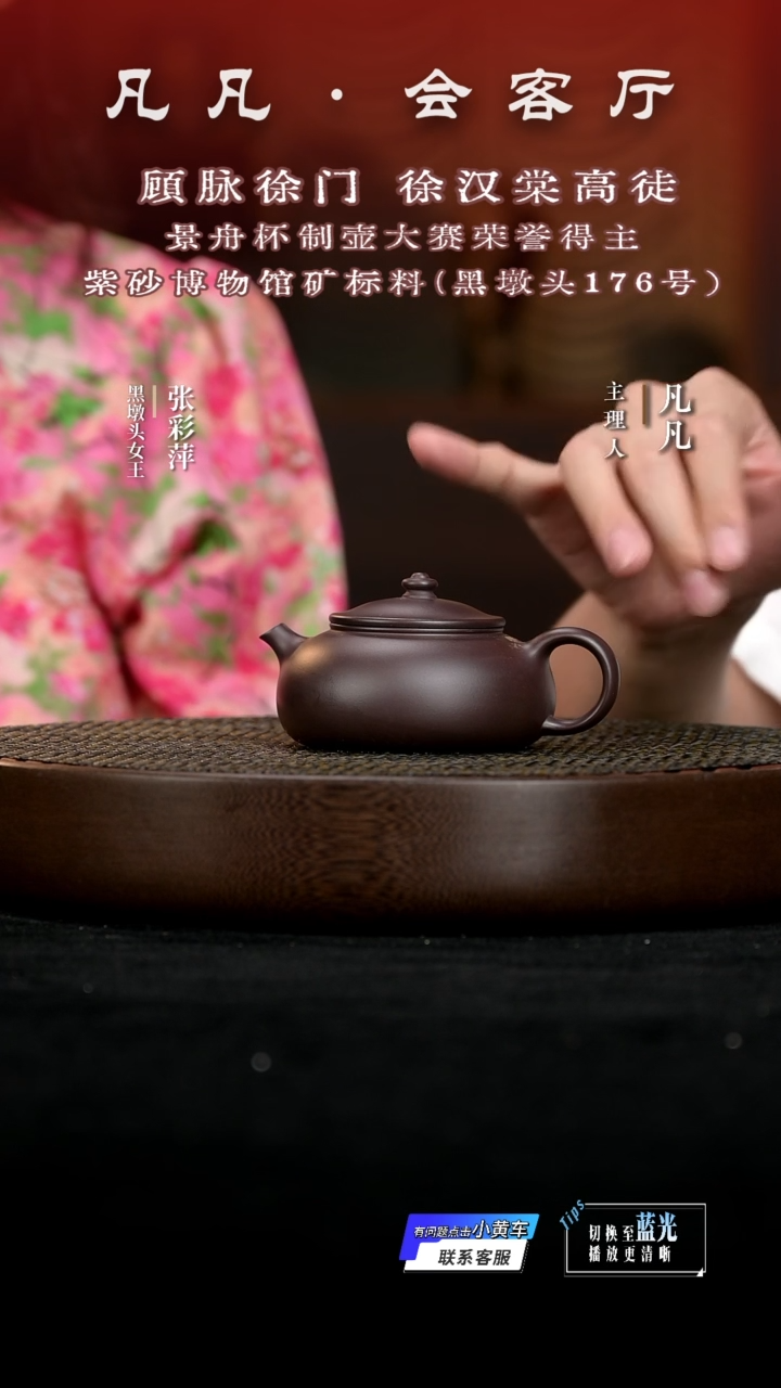 茶壶紫砂ZCP07张彩萍寒江黑墩头160CC