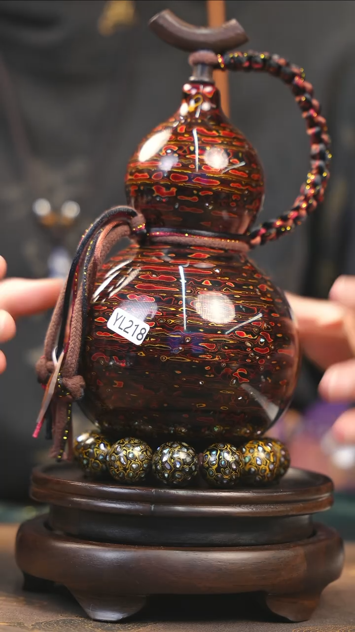 【闪购商品】YL218漆艺酒葫芦不包手串及旋转底座