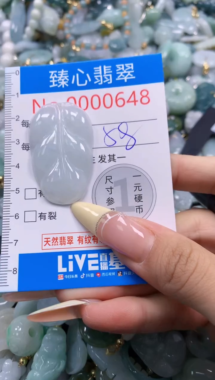 翡翠未镶嵌颈饰含绳000648