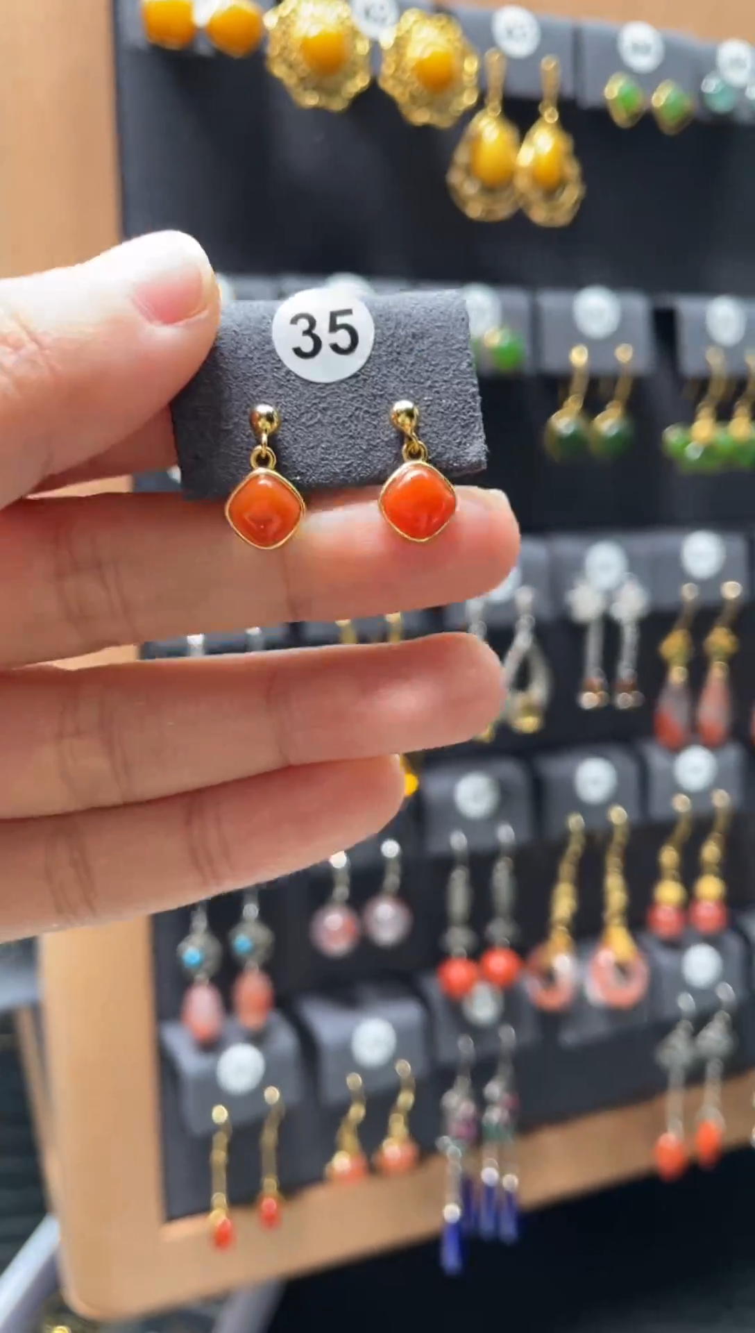 【闪购商品】南红玛瑙耳饰银S925镶嵌0035