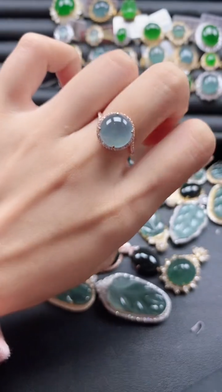 【闪购商品】翡翠戒指银S925镶嵌51151