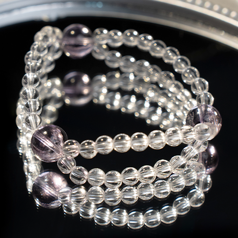 【紫星】立体定制款纯天然水晶手串尽显高贵送女友礼物多样性发其一