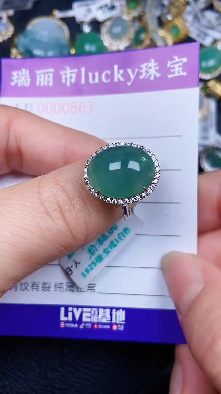 颈饰银S925镶嵌翡翠0863