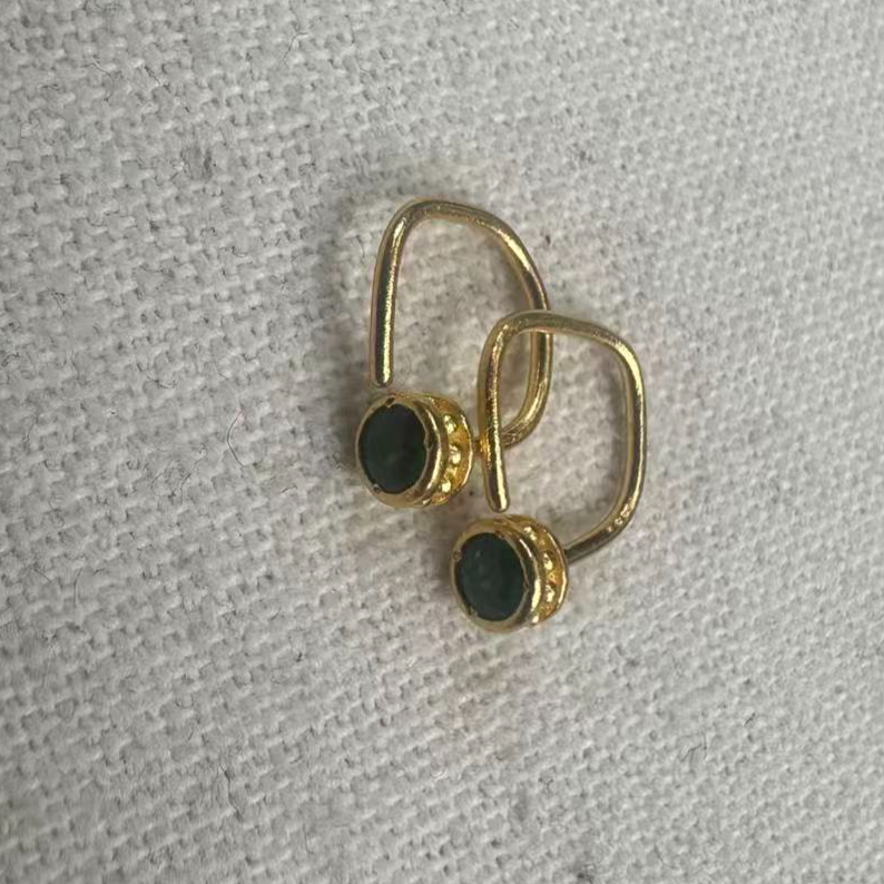 足金999 D字耳钉配件