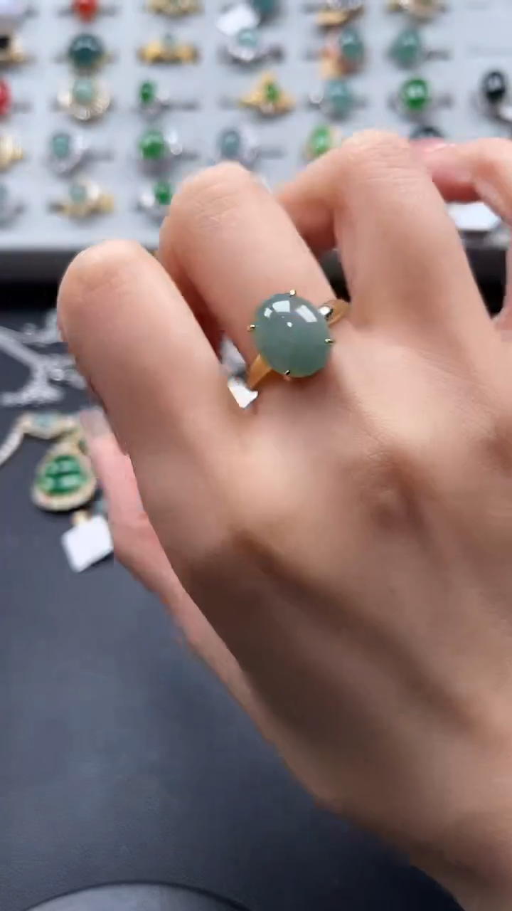 【闪购商品】翡翠戒指银S925镶嵌567654