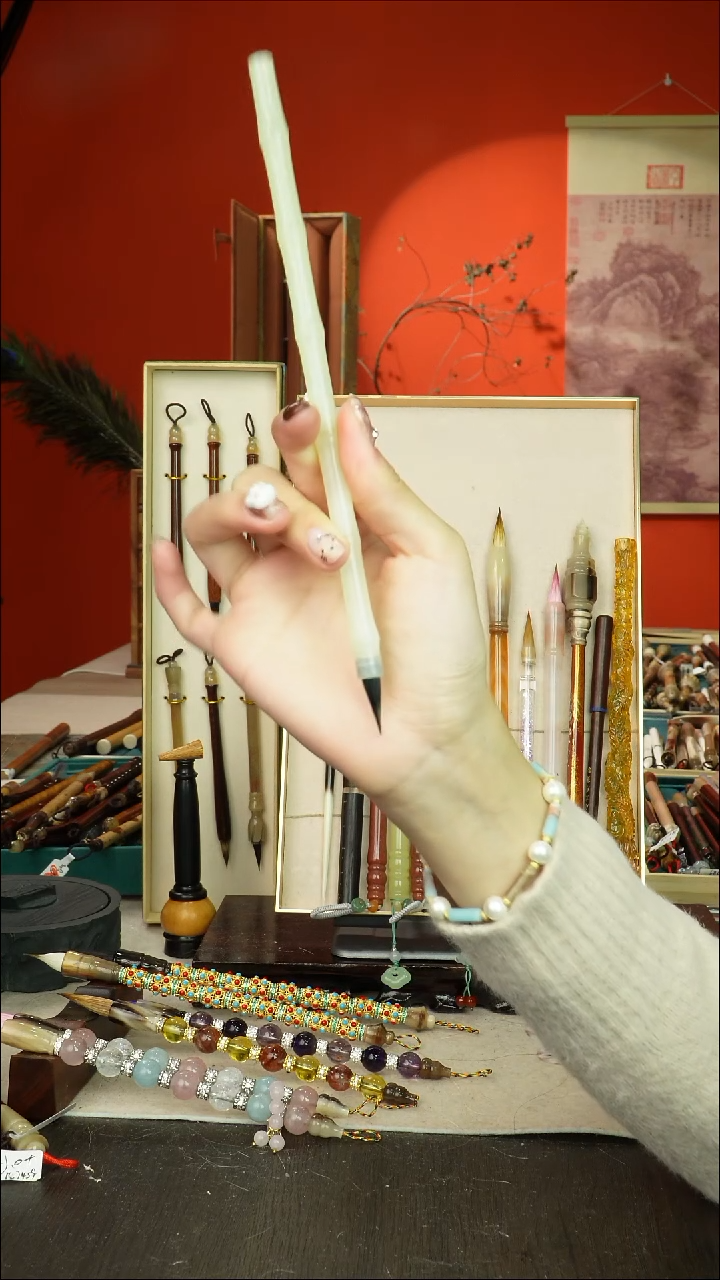 112号闪孤品高货毛笔链接 清水试笔 蘸墨不退