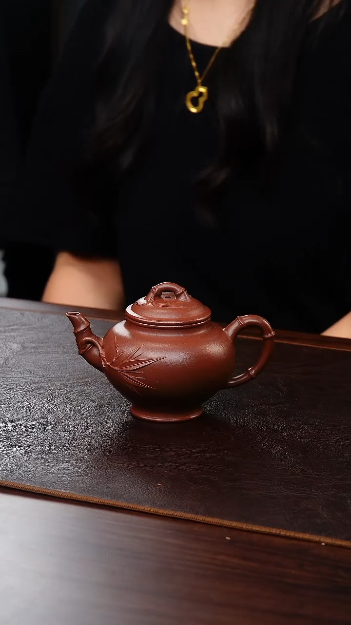 茶壶紫砂侯峰底槽清竹报春170cc