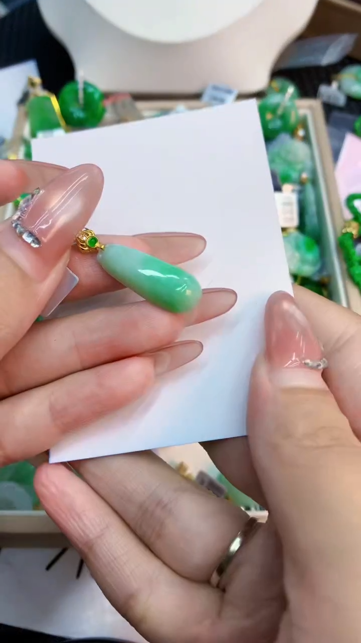 翡翠银S925镶嵌吊坠(不含链)1