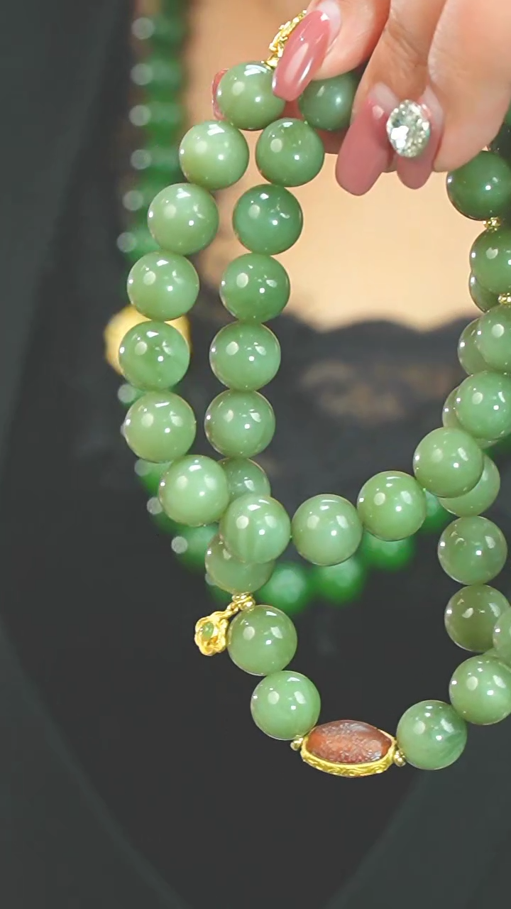 【闪购商品】和田玉9mm+未镶嵌项链