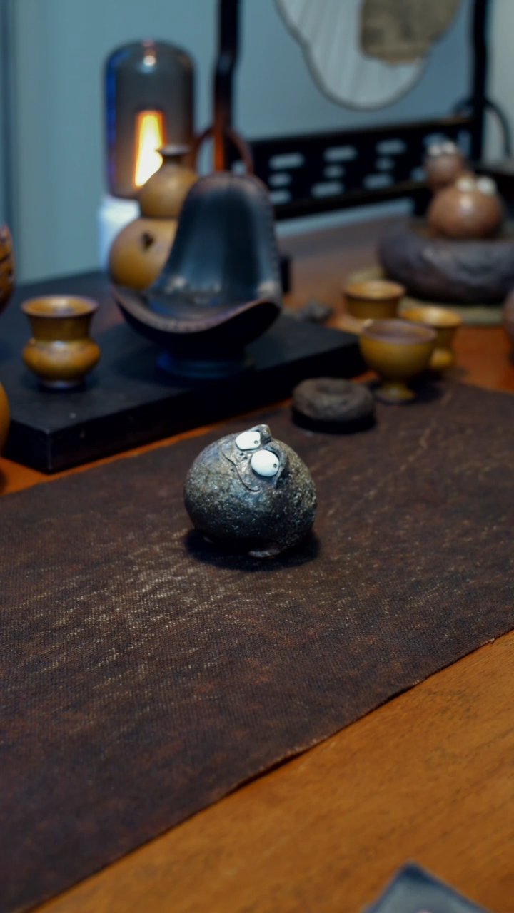 【闪购商品】手捏柴烧金蟾茶宠盖置手作