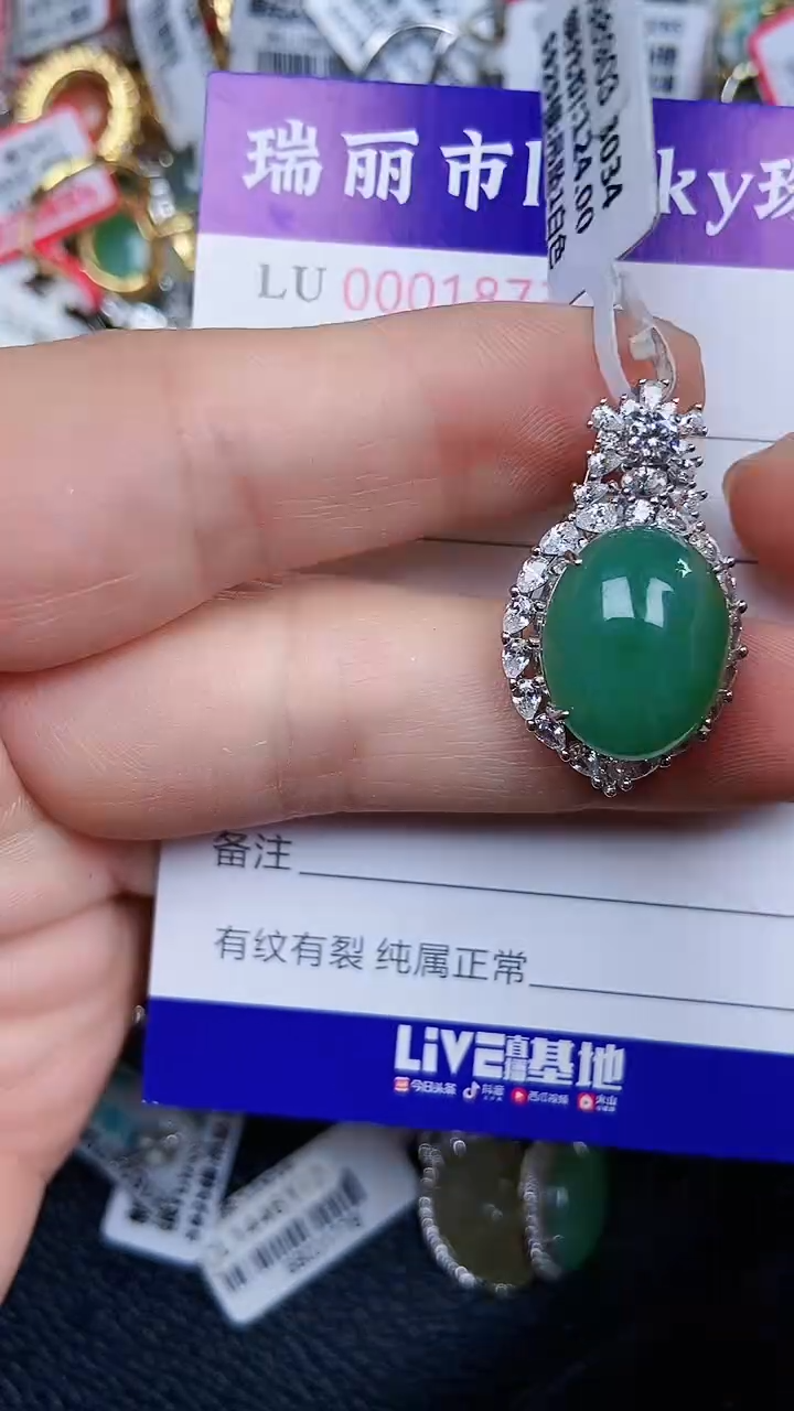 颈饰银S925镶嵌翡翠1873.