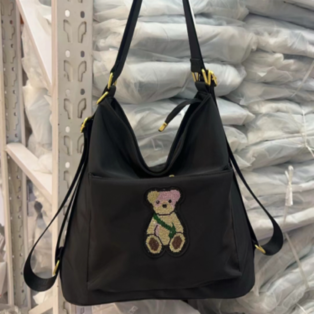小熊图案单肩包多功能双肩包背包女包9958