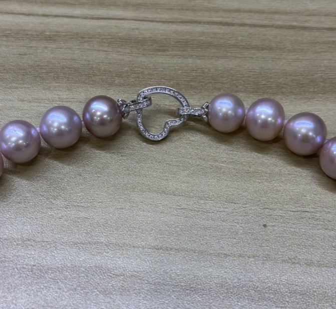 【二哥专享】12-14mm紫珠珍珠项链 爱心扣